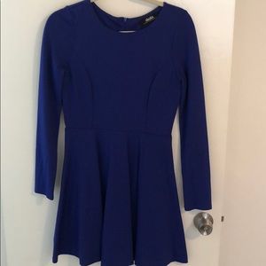 Lulus FOREVER CHIC ROYAL BLUE LONG SLEEVE DRESS